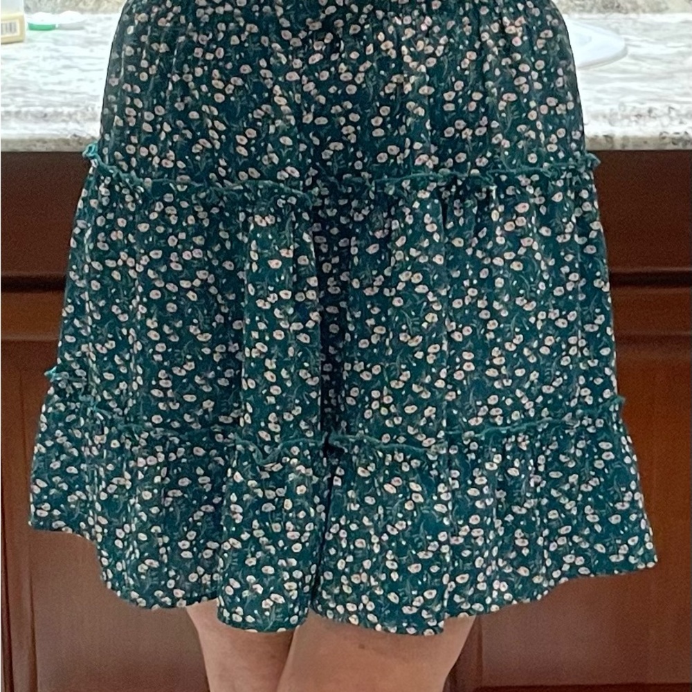Floral Green Skirt